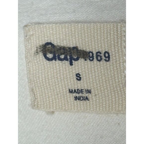 Gap Studded Western Shirt Womens S Cream Pearl Buttons Retro Rockabilly Y2K 90s - Picture 4 of 8